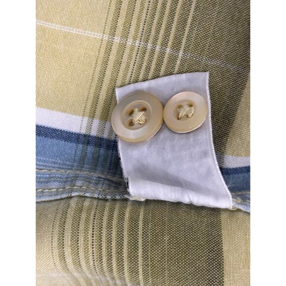 Tommy Bahama Men's Button Down Yellow Blue Green Plaid Shirt Size XL - Picture 8 of 9